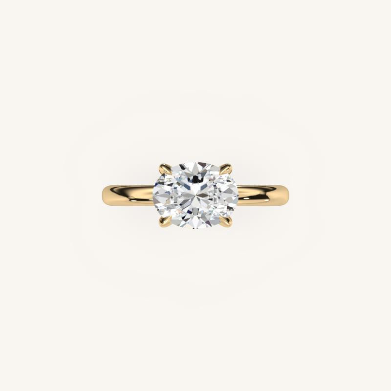The Trelisse –Solitaire Hidden Halo Engagement Ring (E-W)