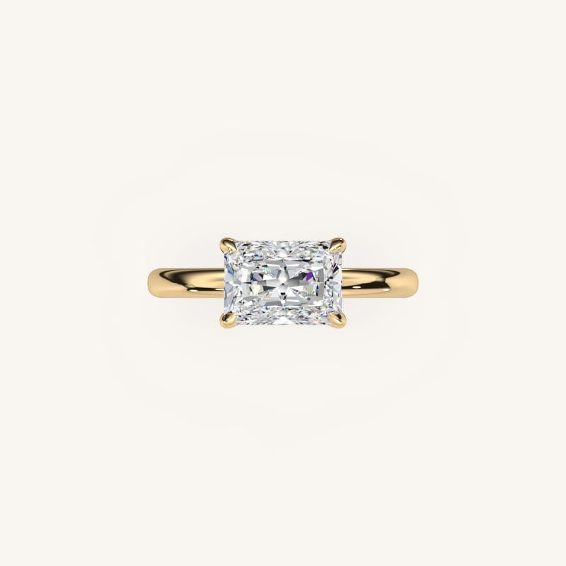 The Trelisse –Solitaire Hidden Halo Engagement Ring (E-W)