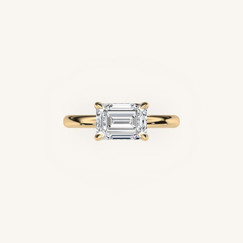 The Trelisse –Solitaire Hidden Halo Engagement Ring (E-W)