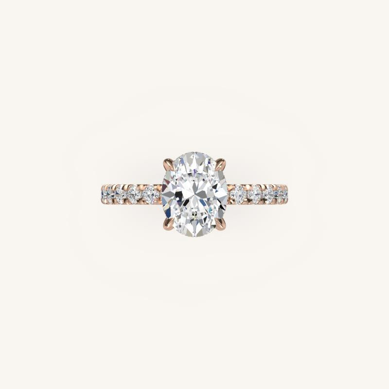 The Trelisse –Solitaire Hidden Halo Diamond Engagement Ring