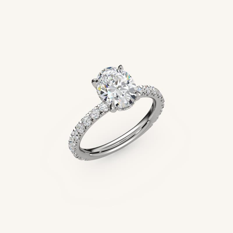 The Trelisse –Solitaire Hidden Halo Diamond Engagement Ring