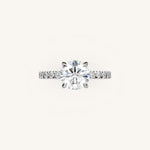 Load image into Gallery viewer, The Trelisse –Solitaire Hidden Halo Diamond Engagement Ring
