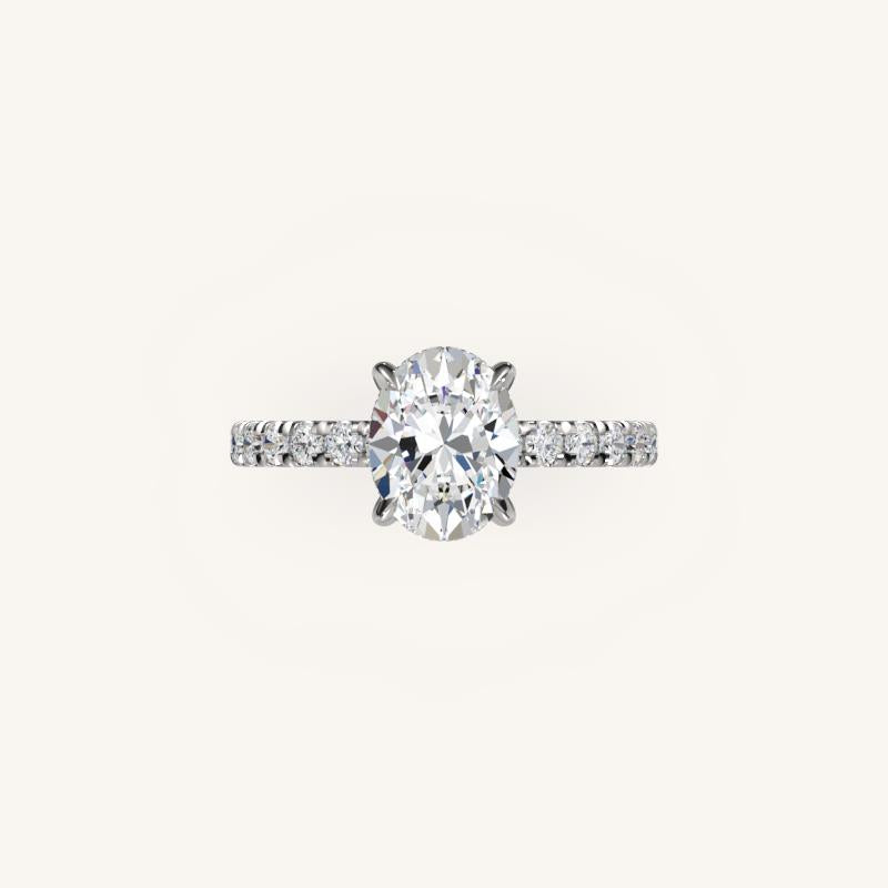 The Trelisse –Solitaire Hidden Halo Diamond Engagement Ring