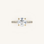 Load image into Gallery viewer, The Trelisse –Solitaire Hidden Halo Diamond Engagement Ring
