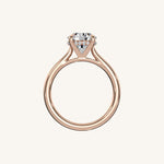 Load image into Gallery viewer, The Solienne – Cathedral Solitaire Hidden Halo Engagement Ring
