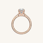 Load image into Gallery viewer, The Solienne – Cathedral Solitaire Hidden Halo Engagement Ring
