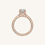 Load image into Gallery viewer, The Solienne – Cathedral Solitaire Hidden Halo Engagement Ring
