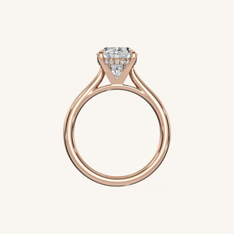 The Solienne – Cathedral Solitaire Hidden Halo Engagement Ring