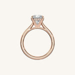 Load image into Gallery viewer, The Solienne – Cathedral Solitaire Hidden Halo Engagement Ring
