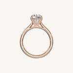 Load image into Gallery viewer, The Solienne – Cathedral Solitaire Hidden Halo Engagement Ring

