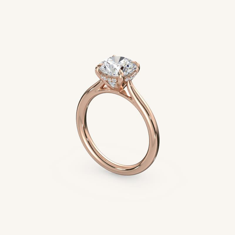 The Solienne – Cathedral Solitaire Hidden Halo Engagement Ring