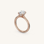 Load image into Gallery viewer, The Solienne – Cathedral Solitaire Hidden Halo Engagement Ring
