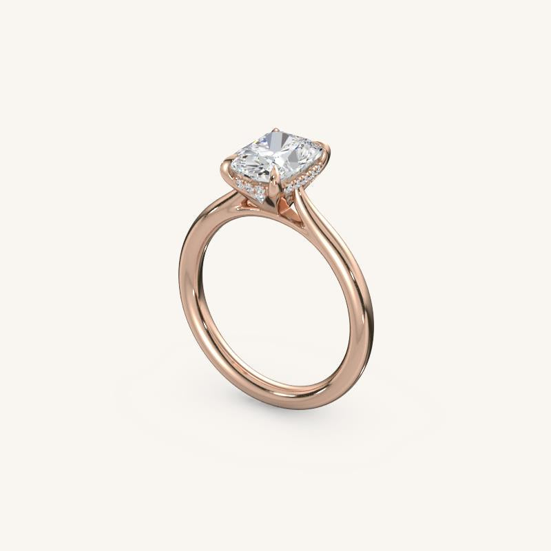 The Solienne – Cathedral Solitaire Hidden Halo Engagement Ring