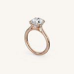 Load image into Gallery viewer, The Solienne – Cathedral Solitaire Hidden Halo Engagement Ring
