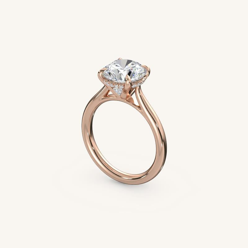 The Solienne – Cathedral Solitaire Hidden Halo Engagement Ring