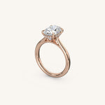 Load image into Gallery viewer, The Solienne – Cathedral Solitaire Hidden Halo Engagement Ring
