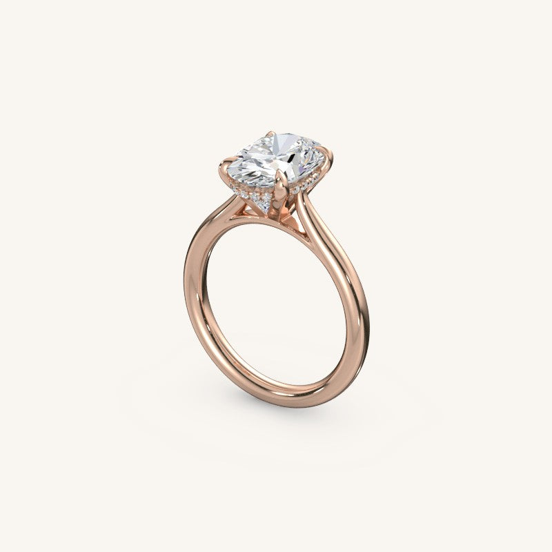 The Solienne – Cathedral Solitaire Hidden Halo Engagement Ring