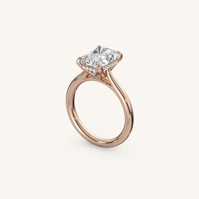The Solienne – Cathedral Solitaire Hidden Halo Engagement Ring
