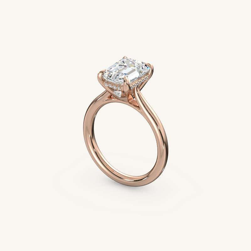 The Solienne – Cathedral Solitaire Hidden Halo Engagement Ring