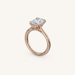 Load image into Gallery viewer, The Solienne – Cathedral Solitaire Hidden Halo Engagement Ring
