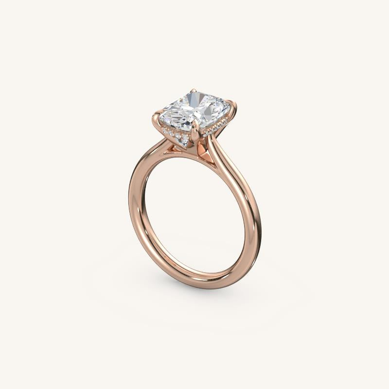 The Solienne – Cathedral Solitaire Hidden Halo Engagement Ring