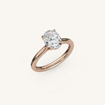 Load image into Gallery viewer, The Solienne – Cathedral Solitaire Hidden Halo Engagement Ring
