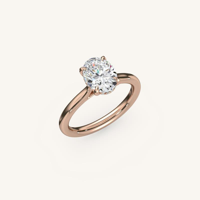 The Solienne – Cathedral Solitaire Hidden Halo Engagement Ring