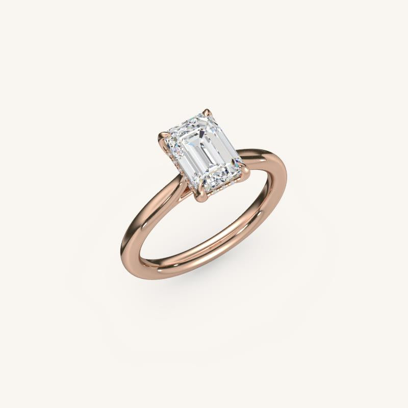 The Solienne – Cathedral Solitaire Hidden Halo Engagement Ring