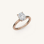 Load image into Gallery viewer, The Solienne – Cathedral Solitaire Hidden Halo Engagement Ring
