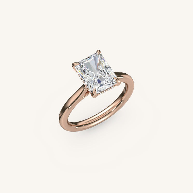 The Solienne – Cathedral Solitaire Hidden Halo Engagement Ring