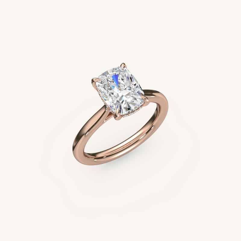 The Solienne – Cathedral Solitaire Hidden Halo Engagement Ring