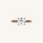 Load image into Gallery viewer, The Solienne – Cathedral Solitaire Hidden Halo Engagement Ring
