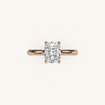 Load image into Gallery viewer, The Solienne – Cathedral Solitaire Hidden Halo Engagement Ring
