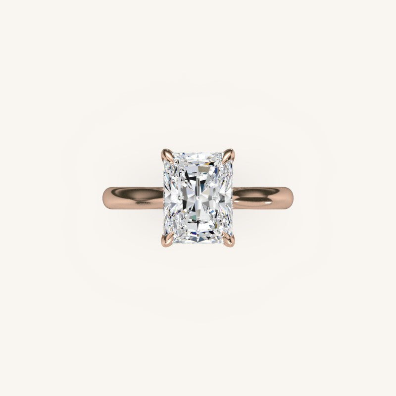 The Solienne – Cathedral Solitaire Hidden Halo Engagement Ring