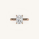 Load image into Gallery viewer, The Solienne – Cathedral Solitaire Hidden Halo Engagement Ring
