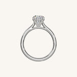 Load image into Gallery viewer, The Solienne – Cathedral Solitaire Hidden Halo Engagement Ring
