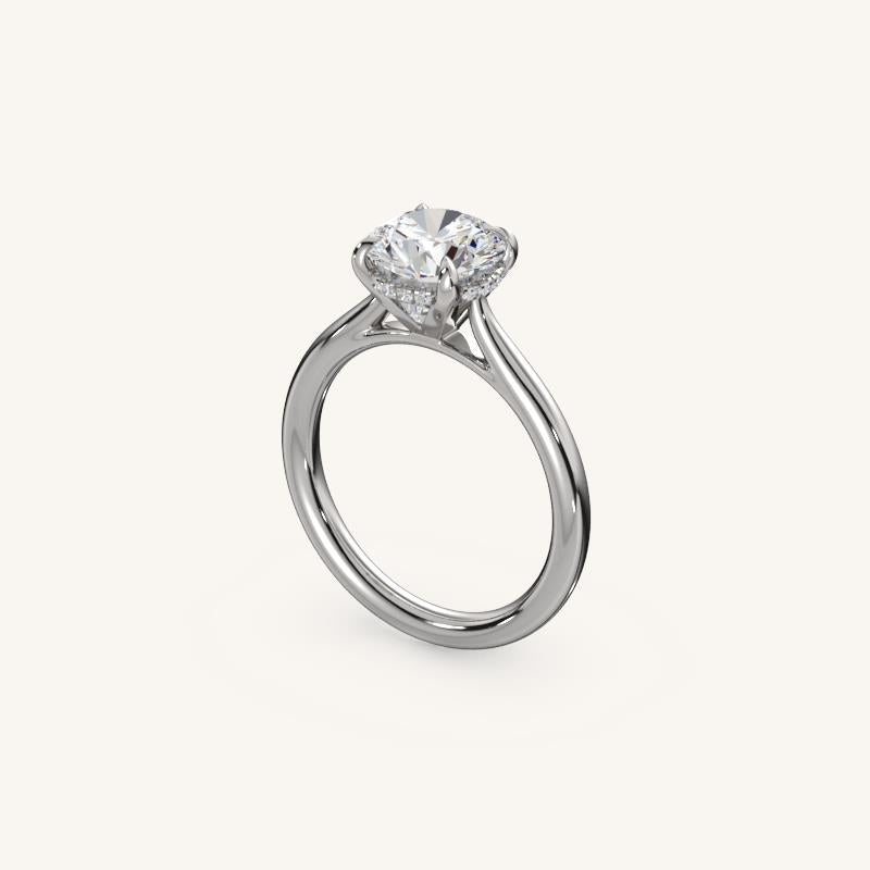 The Solienne – Cathedral Solitaire Hidden Halo Engagement Ring