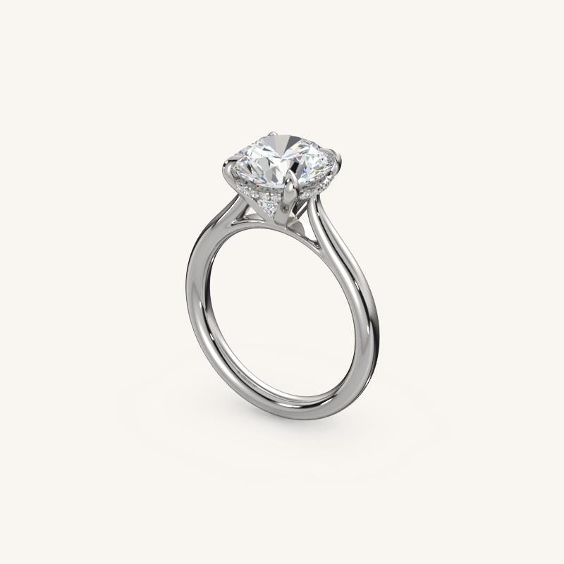 The Solienne – Cathedral Solitaire Hidden Halo Engagement Ring