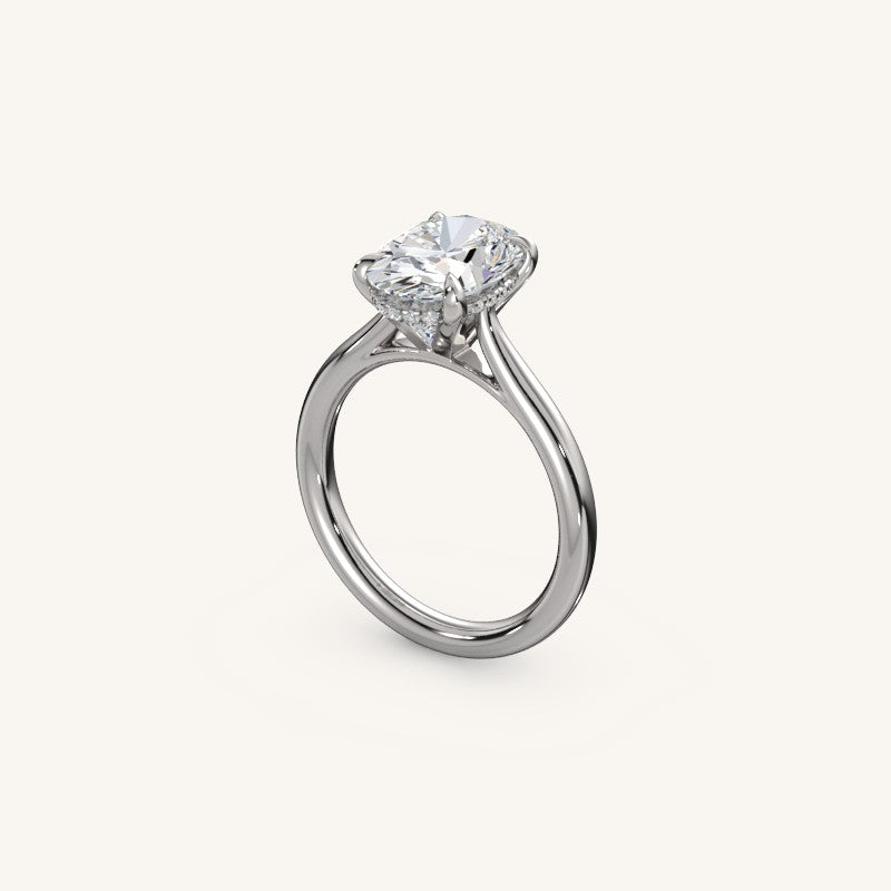 The Solienne – Cathedral Solitaire Hidden Halo Engagement Ring