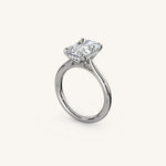 Load image into Gallery viewer, The Solienne – Cathedral Solitaire Hidden Halo Engagement Ring
