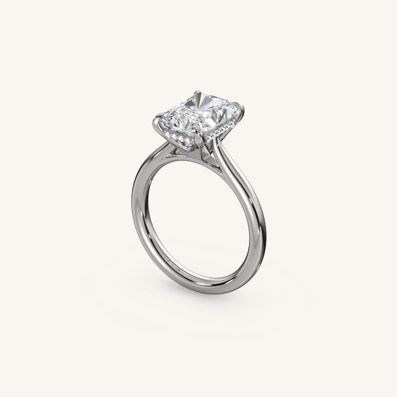 The Solienne – Cathedral Solitaire Hidden Halo Engagement Ring