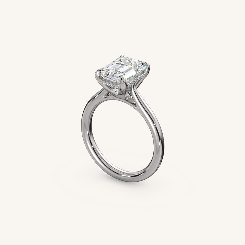 The Solienne – Cathedral Solitaire Hidden Halo Engagement Ring