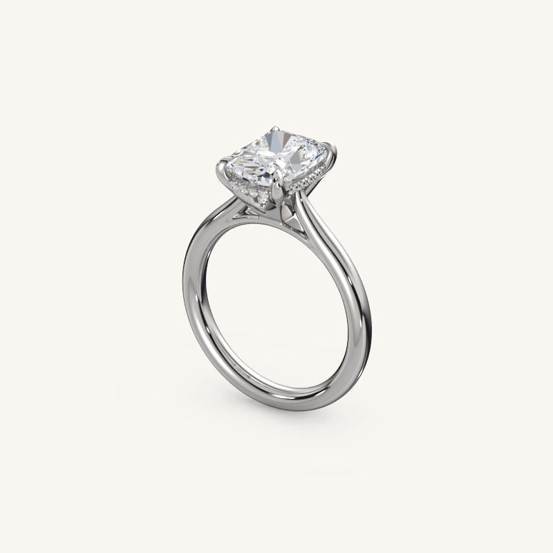 The Solienne – Cathedral Solitaire Hidden Halo Engagement Ring