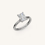 Load image into Gallery viewer, The Solienne – Cathedral Solitaire Hidden Halo Engagement Ring

