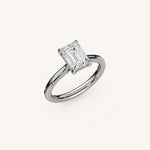 Load image into Gallery viewer, The Solienne – Cathedral Solitaire Hidden Halo Engagement Ring
