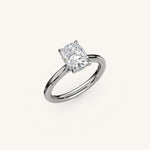 Load image into Gallery viewer, The Solienne – Cathedral Solitaire Hidden Halo Engagement Ring
