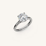 Load image into Gallery viewer, The Solienne – Cathedral Solitaire Hidden Halo Engagement Ring
