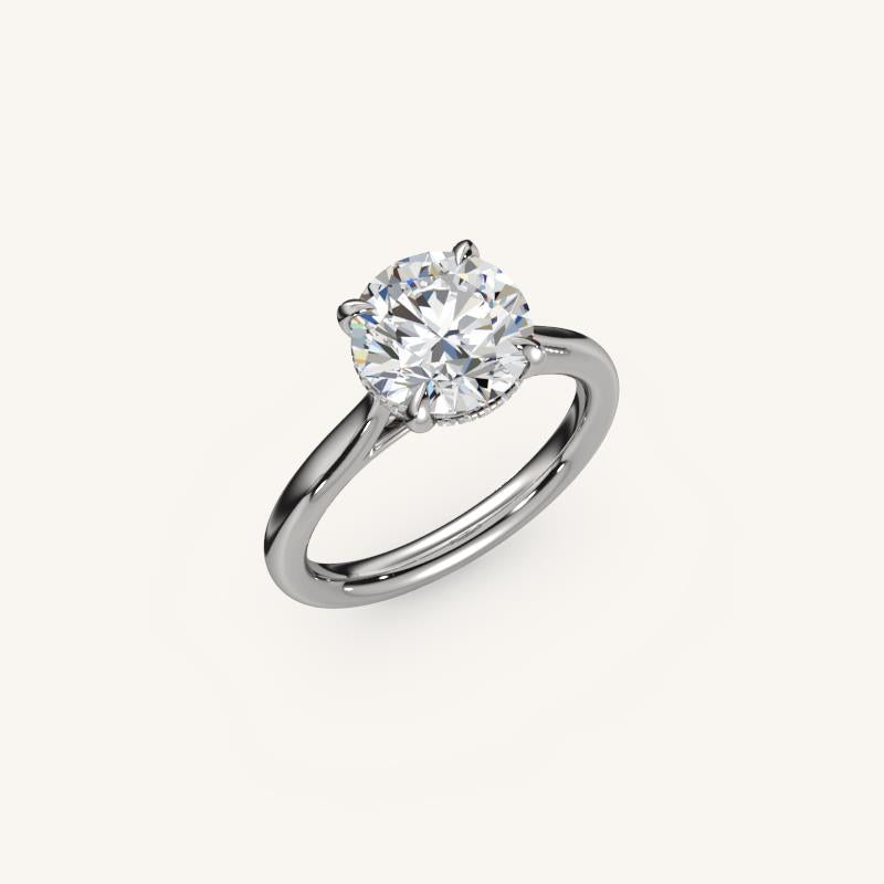The Solienne – Cathedral Solitaire Hidden Halo Engagement Ring
