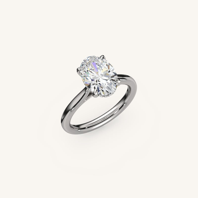 The Solienne – Cathedral Solitaire Hidden Halo Engagement Ring