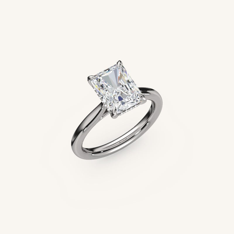 The Solienne – Cathedral Solitaire Hidden Halo Engagement Ring